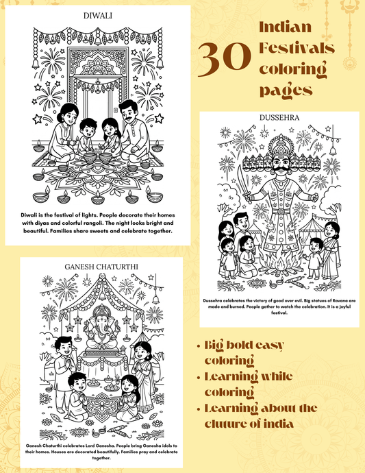 Indian Festivals coloring book
